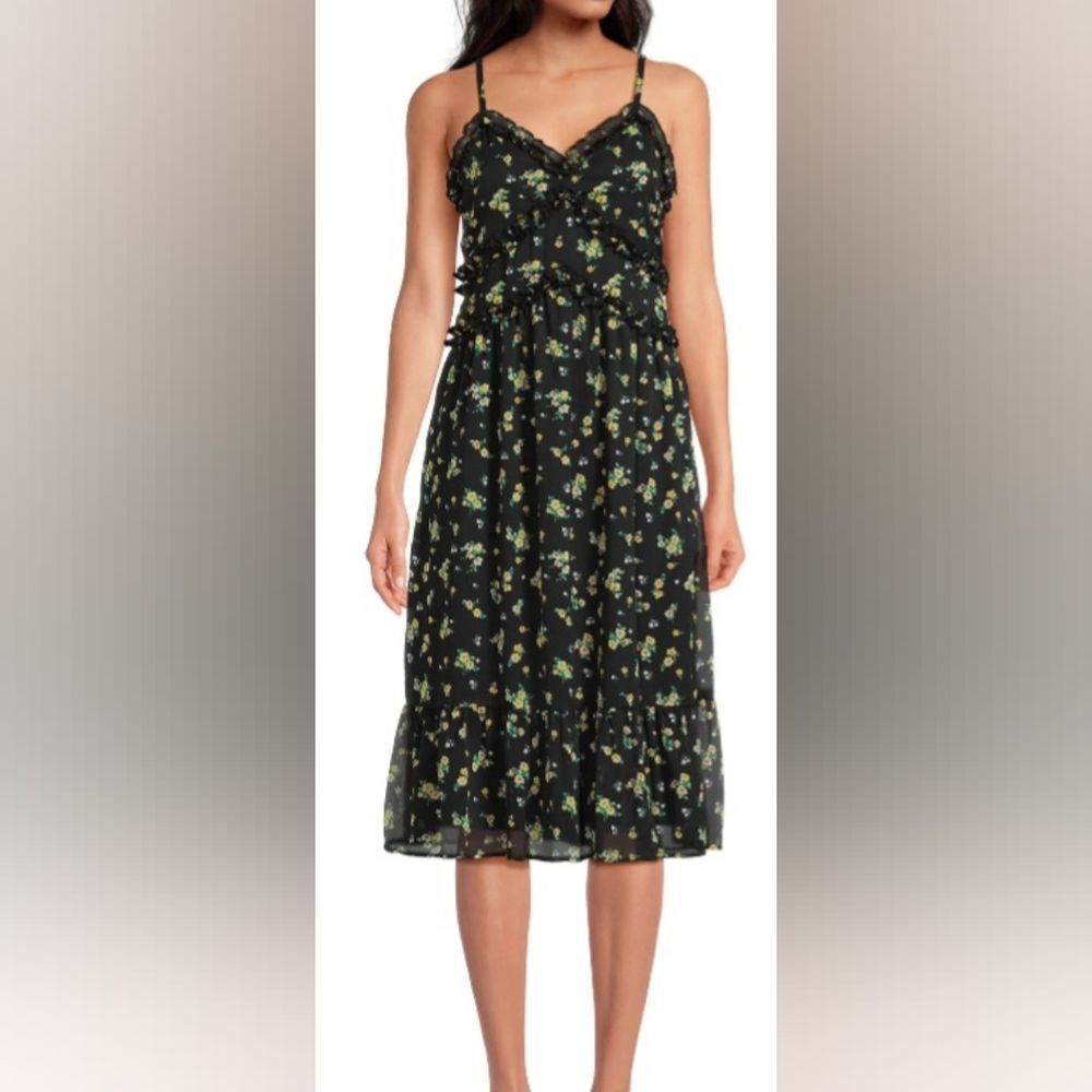 No Boundaries Juniors Ruffle Midi Dress